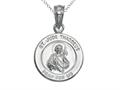 925 Sterling Silver Rhodium Small St Jude Medal Pendant - Free Chain Included
