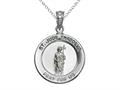 925 Sterling Silver Rhodium Medium St Jude Medal Pendant - Free Chain Included