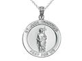 925 Sterling Silver Rhodium Large St Jude Medal Pendant - Free Chain Included