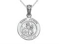925 Sterling Silver Rhodium Small St Joseph Medal Pendant - Free Chain Included