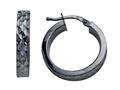 Stellar White™ Black Rhodium Diamond Cut Small Hoop Earring