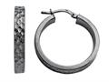Stellar White™ Black Rhodium Diamond Cut Hoop Earrings