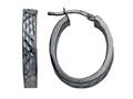 Stellar White™ Black Rhodium Diamond Cut Oval Earrings