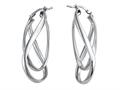 Stellar White™ Rhodium Twist Hoop Earrings