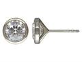Rhodium Plated Sterling Silver 7mm Premium CZ Martini Studs