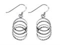 Stellar White™ Rhodium Alt 4 Circles Shepherd Hook Earrings