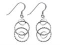 Stellar White™ Rhodium Alt Circles Shepherd Hook Earrings