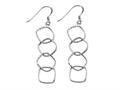 Stellar White™ Rhodium 4 Alt Squares Shepherd Hook Earrings