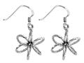 Stellar White™ Rhodium 3D Diamond Cut Shepherd Hook Earrings