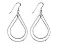 Stellar White™ Rhodium Alt Large Pear Shepherd Hook Earrings
