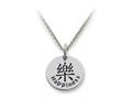 Stellar White™ 925 Sterling Silver Disc Charm Happiness -  Free 16 To 18 Inch Adjustable Chain Included