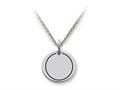 Stellar White™ 925 Sterling Silver Disc Charm - Plain, Engravable -  Free 16 To 18 Inch Adjustable Chain Included