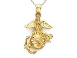 14kt Yellow Gold US Marines Emblem Pendant - Free Chain Included