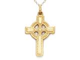 14kt Yellow Gold Celtic Cross Pendant - Free Chain Included