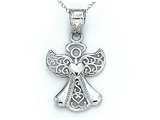 14kt White Gold Angel Pendant - Free Chain Included