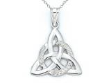 14kt White Gold Celtic Pendant - Free Chain Included