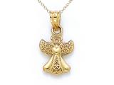 14kt Yellow Gold Small Angel Pendant - Free Chain Included