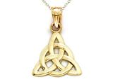 14kt Yellow Gold Small Polished Celtic Knot Pendant - Free Chain Included