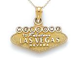14kt Yellow Gold Welcome to Las Vegas Sign Pendant  - Free Chain Included