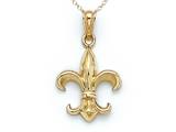 14kt Yellow Gold Fleur De Lis Pendant - Free Chain Included