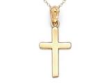 14kt Yellow Gold Medium Polished Cross Pendant - Free Chain Included