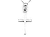 14kt White Gold Small Polished Cross Pendant - Free Chain Included