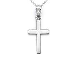14kt White Gold Medium Polished Cross Pendant - Free Chain Included