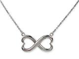 925 Sterling Silver Double Heart Infinite Love Pendant - Free 16/18 Inch Adjustable Chain Included