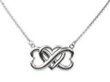 925 Sterling Silver Triple Heart Infinite Love Pendant - Free 16/18 Inch Adjustable Chain Included