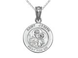 925 Sterling Silver Rhodium Small St Joseph Medal Pendant - Free Chain Included