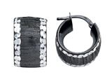 Stellar White™ Black Rhodium Huggies Earrings
