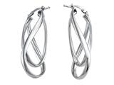 Stellar White™ Rhodium Twist Hoop Earrings