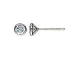 Rhodium Plated Sterling Silver 4mm Premium CZ Martini Studs