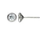 Rhodium Plated Sterling Silver 5mm Premium CZ Martini Studs
