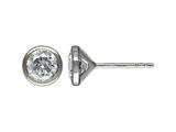 Rhodium Plated Sterling Silver 6mm Premium CZ Martini Studs