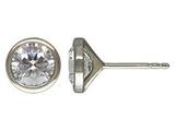 Rhodium Plated Sterling Silver 7mm Premium CZ Martini Studs