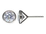 Rhodium Plated Sterling Silver 8mm Premium CZ Martini Studs