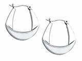 Stellar White™ Rhodium Polished Hoop Earrings