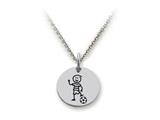 Family Values™ 925 Sterling Silver Soccer Boy -  Free 16 To 18 Inch Adjustable Chain Included