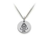 Family Values™ 925 Sterling Silver Angelic Girl -  Free 16 To 18 Inch Adjustable Chain Included