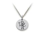 Family Values™ 925 Sterling Silver Devilish Boy -  Free 16 To 18 Inch Adjustable Chain Included