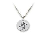 Family Values™ 925 Sterling Silver Bbq Dad -  Free 16 To 18 Inch Adjustable Chain Included