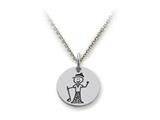 Family Values™ 925 Sterling Silver Golfing Man -  Free 16 To 18 Inch Adjustable Chain Included