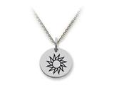 Stellar White™ 925 Sterling Silver Disc Charm Sun -  Free 16 To 18 Inch Adjustable Chain Included