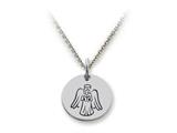 Stellar White™ 925 Sterling Silver Disc Charm Angel -  Free 16 To 18 Inch Adjustable Chain Included
