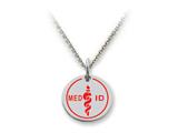 Stellar White™ 925 Sterling Silver Med Id Disc Small -  Free 16 To 18 Inch Adjustable Chain Included