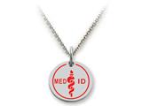 Stellar White™ 925 Sterling Silver Med Id Disc Medium -  Free 16 To 18 Inch Adjustable Chain Included