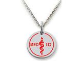 Stellar White™ 925 Sterling Silver Med Id Disc Large -  Free 16 To 18 Inch Adjustable Chain Included