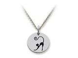 Stellar White™ 925 Sterling Silver Disc Charm - Cat, Slinky -  Free 16 To 18 Inch Adjustable Chain Included