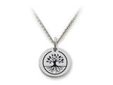 Stellar White™ 925 Sterling Silver Disc Charm - Tree Of Life -  Free 16 To 18 Inch Adjustable Chain Included
